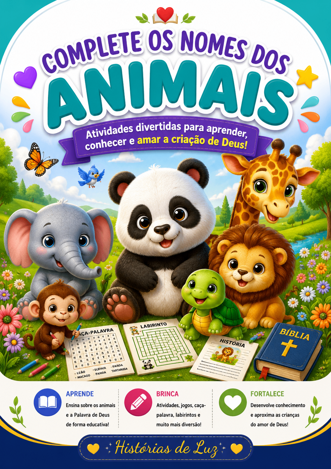 Capa da apostila Complete os Nomes dos Animais
